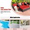 Costway 5PCS Patio Rattan Furniture Set Loveseat Sofa Ottoman Cushioned Red\White